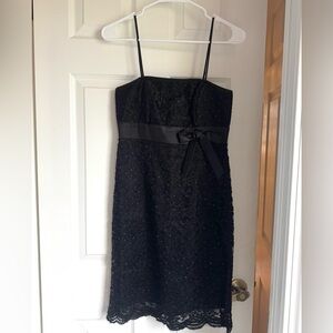 Elegant Black Lace Mini Dress